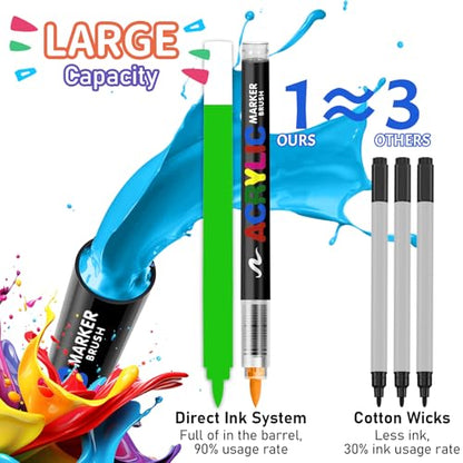 Acrylic Paint Markers Brush Tip (168 Count)