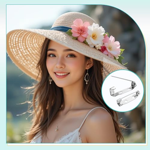 100 Pcs Brooch Pin Backs Bar Pins Backs for Crafts Safety Clasp with Plastic Box (100 Count)