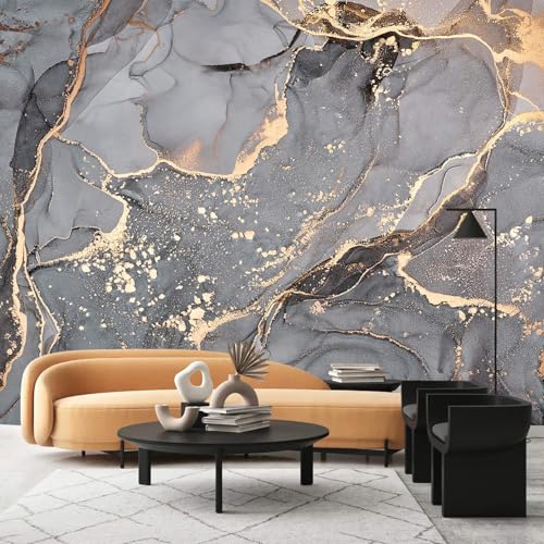 Gray and Gold Marble Wallpaper wall murals for Bedroom 114"x74"