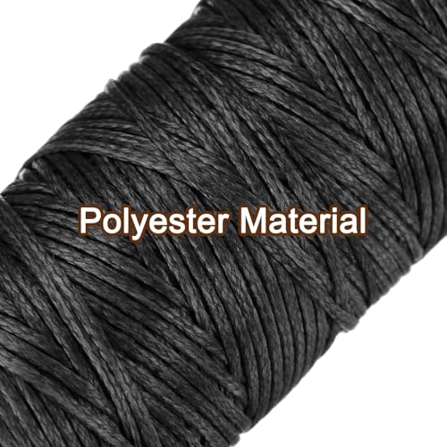 Leather Sewing Waxed Thread 55 Yards 0.8mm Black