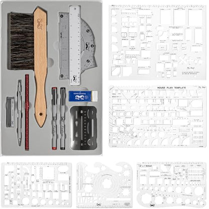 Professional Drafting Tools & Geometry Set with Case
