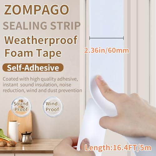 Single Sided Foam Weather Stripping Seal TapeWhite