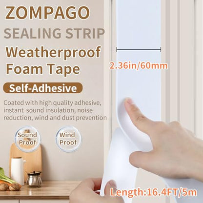 Single Sided Foam Weather Stripping Seal TapeWhite