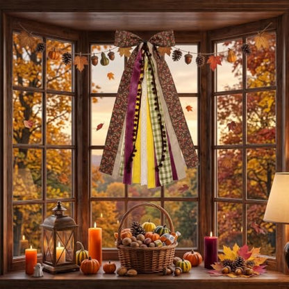 Large Fall Ribbon Bow for Wreath