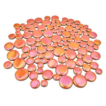 200g Iridescent Round Mosaic Tiles for Crafts Bulk (90 Count)