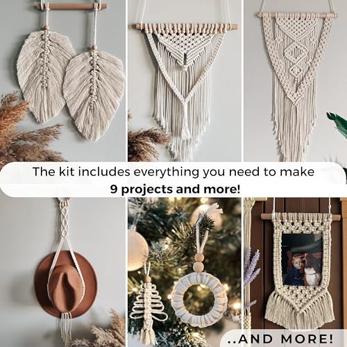 DIY Macrame Kit for Beginners with 9 Macrame Projects Ebook
