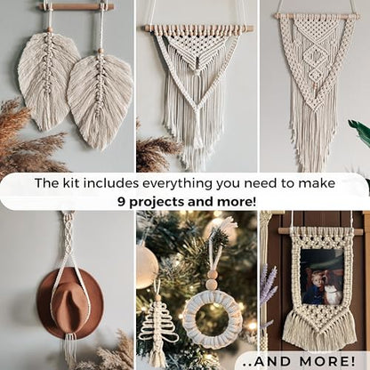 DIY Macrame Kit for Beginners with 9 Macrame Projects Ebook