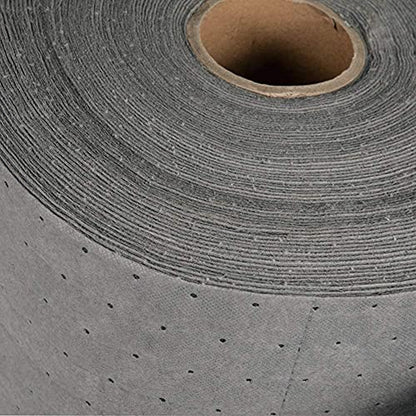 Premium Polypropylene 150' L x 15" W Absorbent Mat Roll Gray Heavy Weight Oil Absorbing Mats Universal Oil for Absorbing Oils