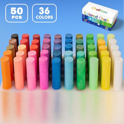 Colored Chalk 36 Colors 50 PCS (50 Count)