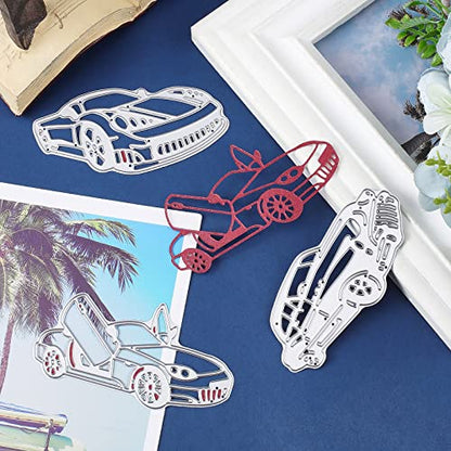 Racing Car Cutting Dies for Card Making Roadster Cut Die for DIY Scrapbooking Journal Embossing Paper Craft Decor (3 Count)