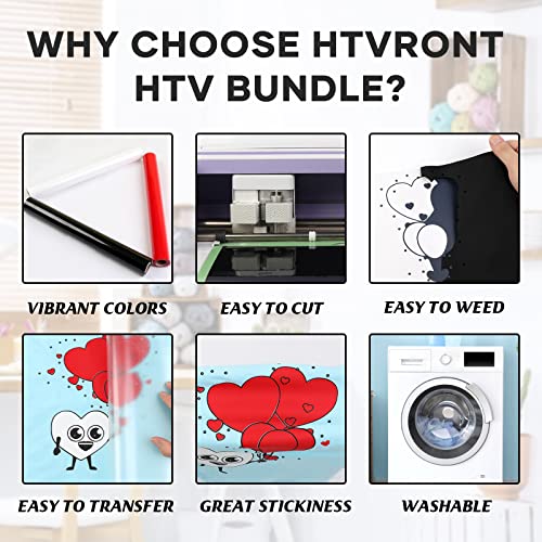 HTV Vinyl Rolls Black White and Red Heat Transfer Vinyl