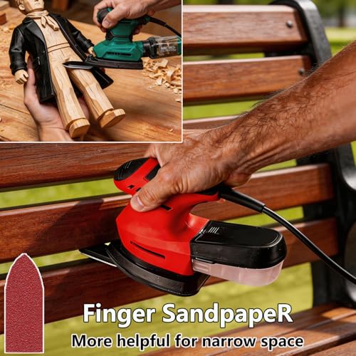 150Pcs Sandpaper for Skil Detail Sander with 2Pcs Foam Sanding Pad