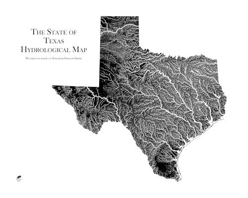 Hydrological River Map of Texas