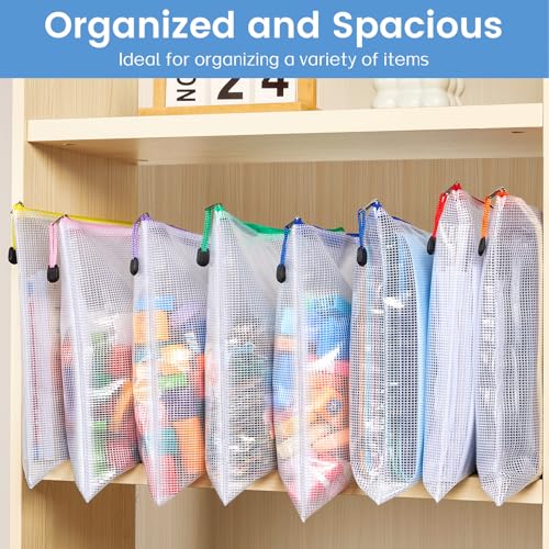 36 Pack Mesh Zipper Pouch with Sticky Labels (36 Count)
