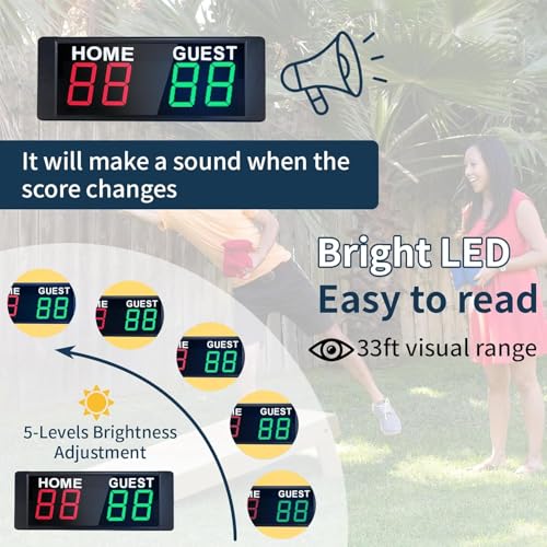 Portable Electronic Scoreboard with 2 Button Control