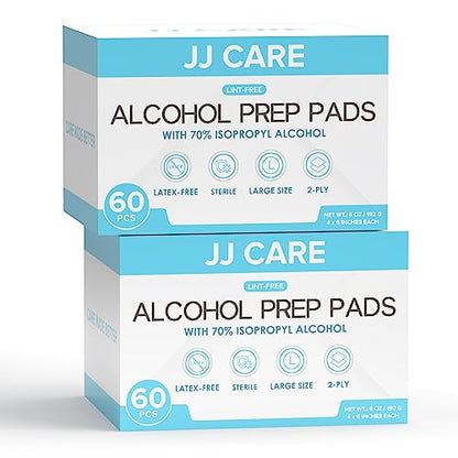 Large Alcohol Prep Pads [Pack of 120] (120 Count)