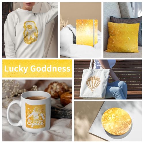 Yellow Glitter Sublimation Transfer Sheets for Heat Press Machine