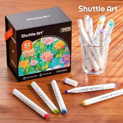 Pastel Alcohol Markers Brush tip (51 Count)
