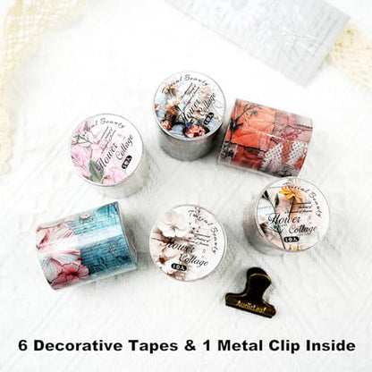 Vintage Floral Washi Tape Set (7 Count)