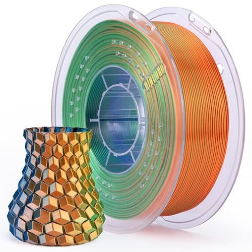 Silk PLA Filament Triple Colors Blue Green Orange 1.75mm 1KG (35.274 Ounce)