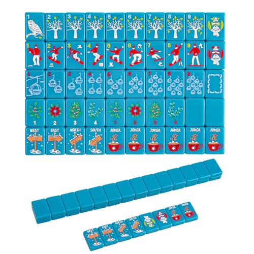 American Engraved Mahjong Game Set with White Carrying Bag and Accessories