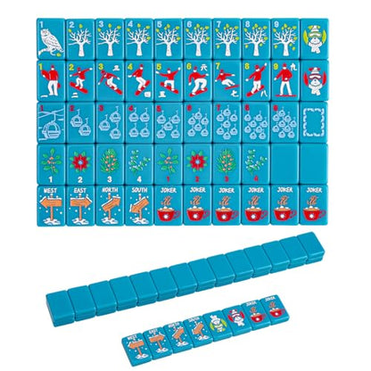 American Engraved Mahjong Game Set with White Carrying Bag and Accessories