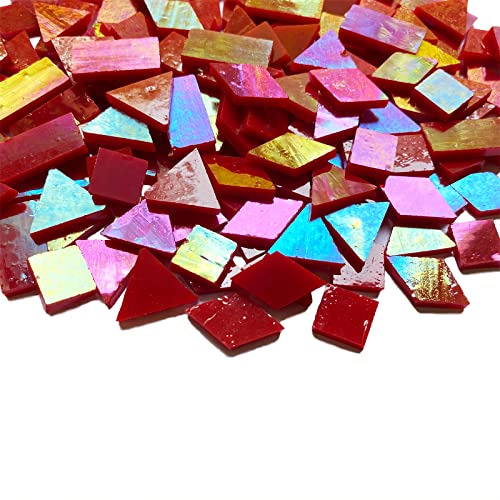 Iridescent Red Glass Mosaic Tiles (9 Ounce)