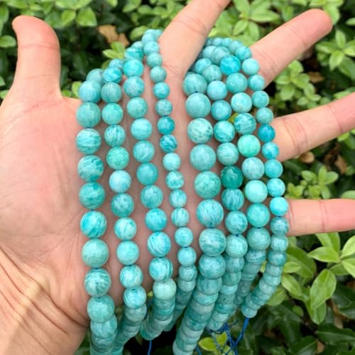 180pcs Adabele Natural Grade A Brazil Amazonite Healing Gemstone 4mm Small Round Beads Gem Stone Spacer for DIY Craft Jewelry Making GE8 (178 Count)