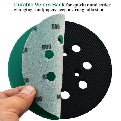 5-Inch 8-Hole Wet Dry Sanding Discs 600 Grit Sandpaper, 50-Pack (50 Count)