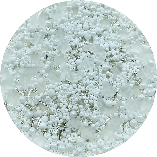 Assorted Glass Beads for Jewelry Making Multi Size Colors Glass Star Moon Seed Pearl Spacer Beads for Bracelets Necklace Earring Making (2.8219 Ounce)