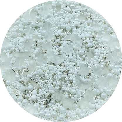 Assorted Glass Beads for Jewelry Making Multi Size Colors Glass Star Moon Seed Pearl Spacer Beads for Bracelets Necklace Earring Making (2.8219 Ounce)