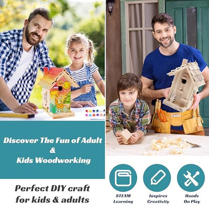 Wooden Birdhouse Kit for Adults to Build (4 Gram)