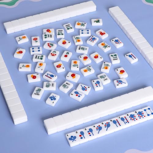 American Mahjong Tile Set with Clear Acrylic Box and Accessories