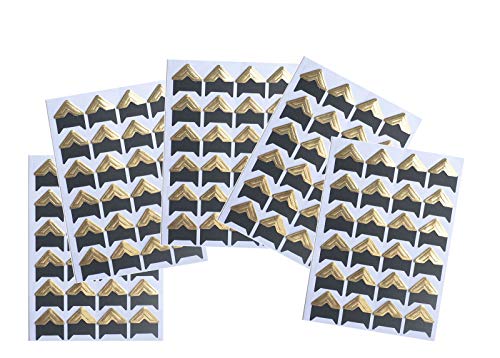 10 Sheet (240-pack) Photo Corners Self Adhesive Photo Foto Corner Stickers for Scrapbooking Personal Journal (Style2-10sheet Gold) (240 Count)