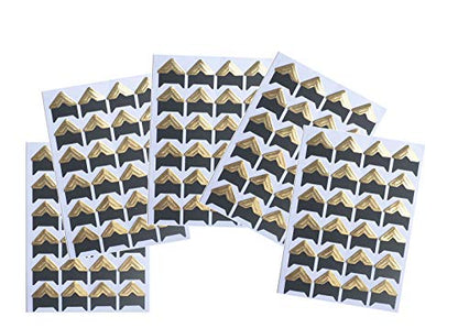 10 Sheet (240-pack) Photo Corners Self Adhesive Photo Foto Corner Stickers for Scrapbooking Personal Journal (Style2-10sheet Gold) (240 Count)