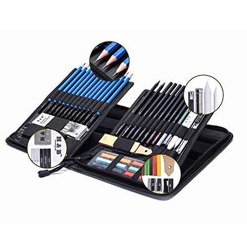 48 Piece Sketching & Drawing Kit for Adults & Beginner Artists