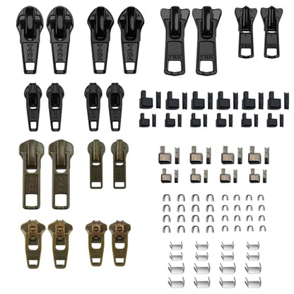 Zipper Repair Kit PRO Upgrade for YKK Metal (56 Count)