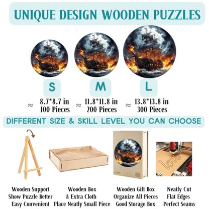 Maritime Ship Puzzles Adults Gifts Wooden 200 Pieces 11.4 * 11.4in (200 Count)