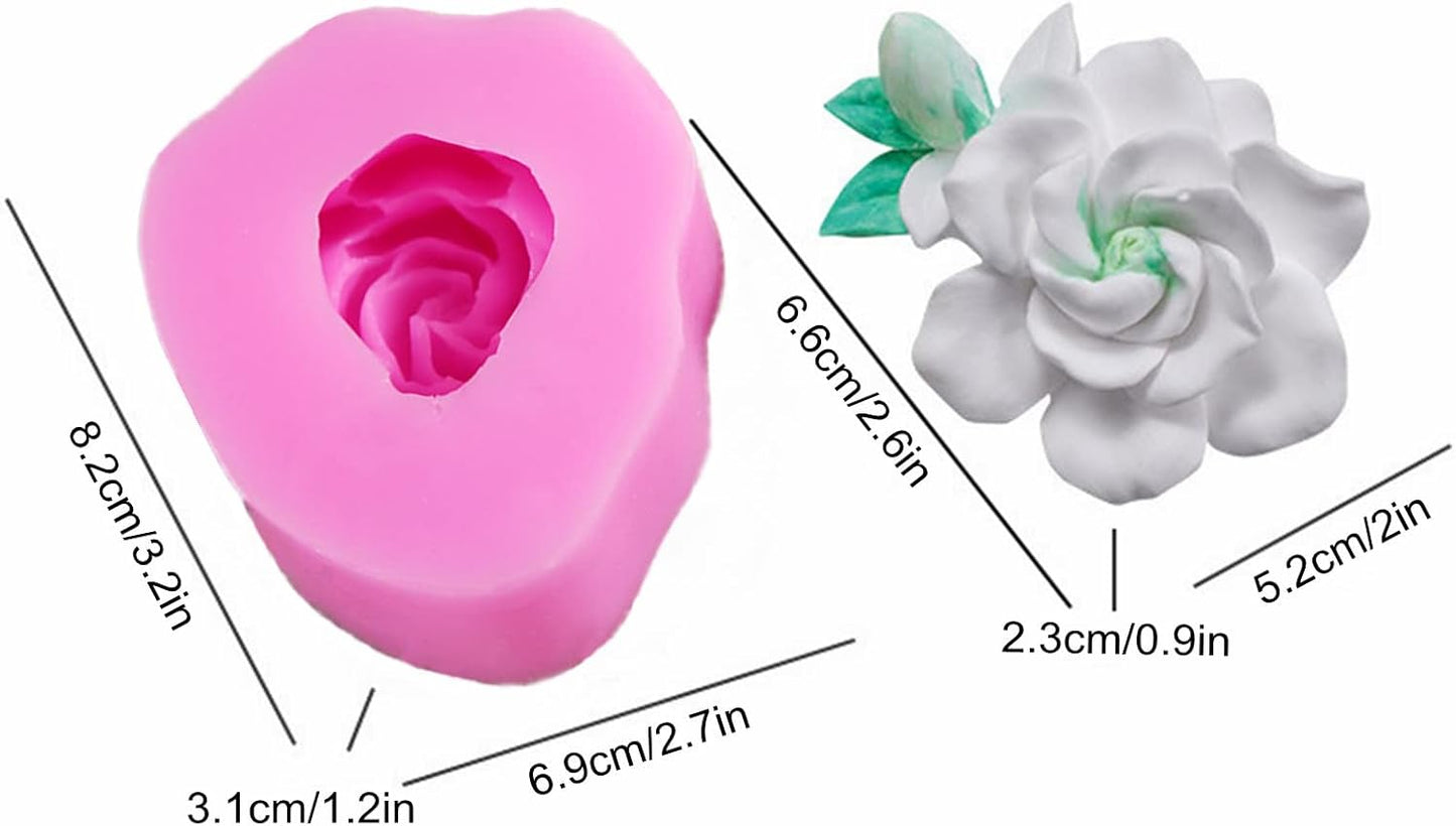 Gardenia Flower Silicone Soap Mold Candle Mold Fondant Chocolate Candy Cake Decorating Mould Resin Clay Baking Pastry Tools