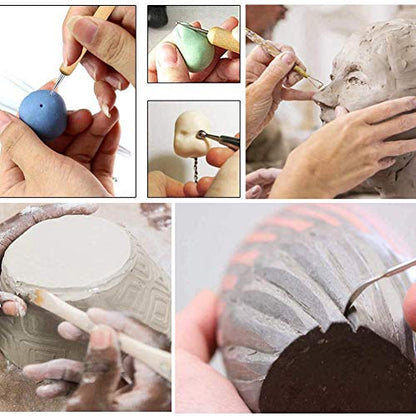 61Pcs Pottery Ceramic Tools & Polymer Clay Sculpting Tools Set for Pottery Modeling Clay Tools and Carving
