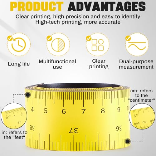 1 Pcs 39.37 Inch Magnetic Ruler Flexible Tape Magnetic Tape Measure with Both Inches and Centimeters