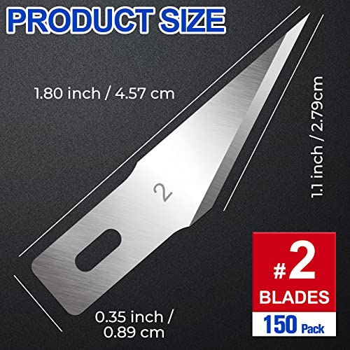 150 PCS Exacto Knife Blades #2 (150 Count)