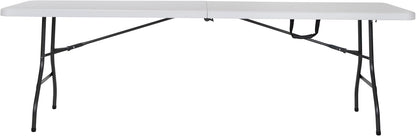 COSCO Fold-in-Half Banquet Table w/Handle, 8ft, White