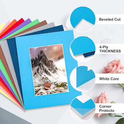 10 Pack 8x10 Mixed Colors Picture Mats