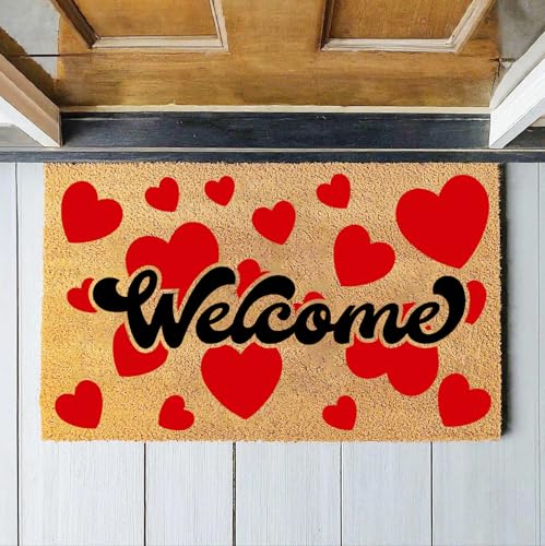 Valentine's Day Stencils for Doormats 27.5" Love Heart Door Mat Stencil (12 Count)