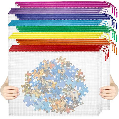 24pcs Mesh Zipper Pouch File Bags Puzzle Storage Bags