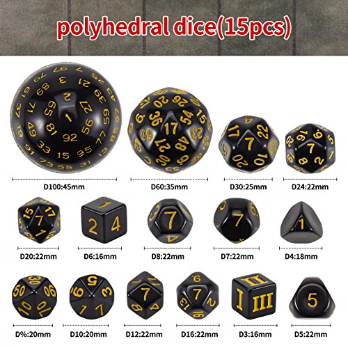DND Polyhedral Dice Set (15 Count)