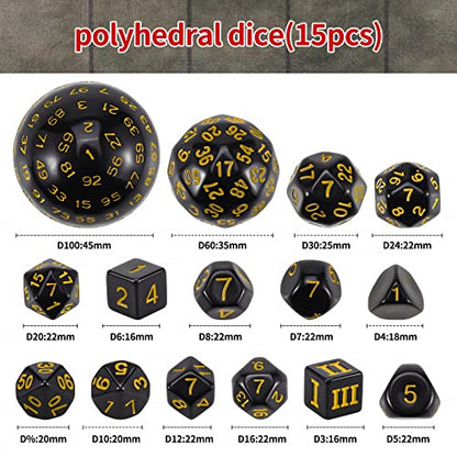DND Polyhedral Dice Set (15 Count)
