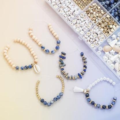 Jewelry Making Supplies Kit Natural Stone Beads for Irregular Natural Stone with for DIY Craft Bracelet Necklace Earrings for Adults