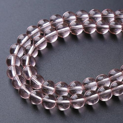 45pcs 8mm Pink Crystal Glass Beads Round Loose Spacer Beads for Jewelry Making DIY Bracelet Necklace Healing Power Stone Beads